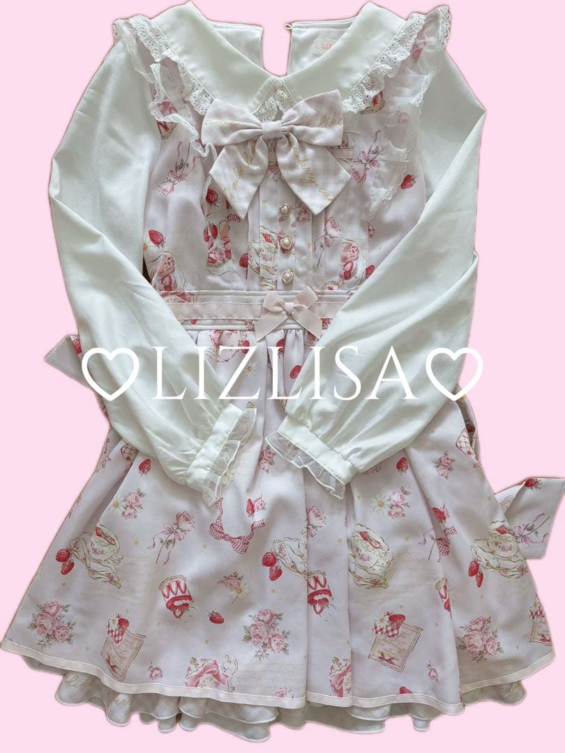 LIZLISA 草莓茶会 连衣裙 粉色