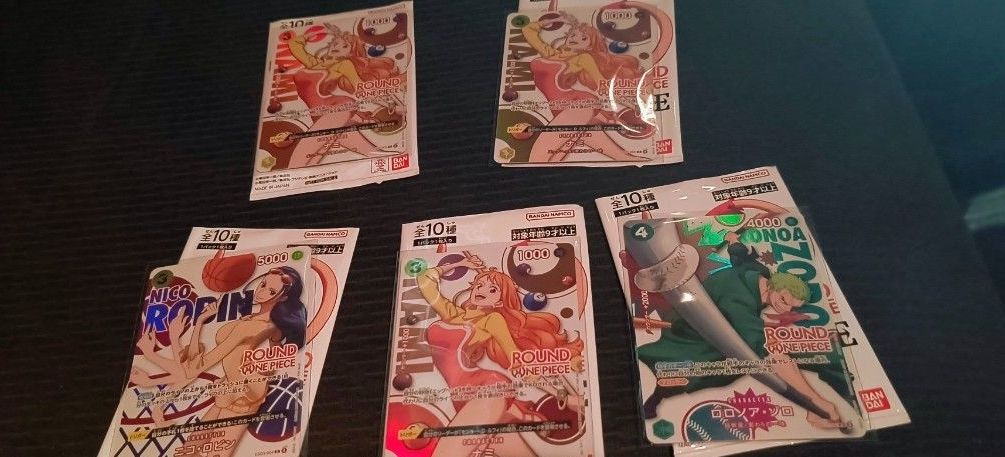 海贼王卡牌游戏 拉夫特限定 促销卡5张套装 娜美 尼可·罗宾 罗罗诺亚·索隆