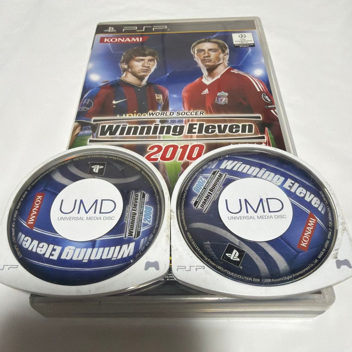 PSP World Soccer Winning Eleven 2010 + Winning Eleven 2008 UMD, 2-disc set, junk condition