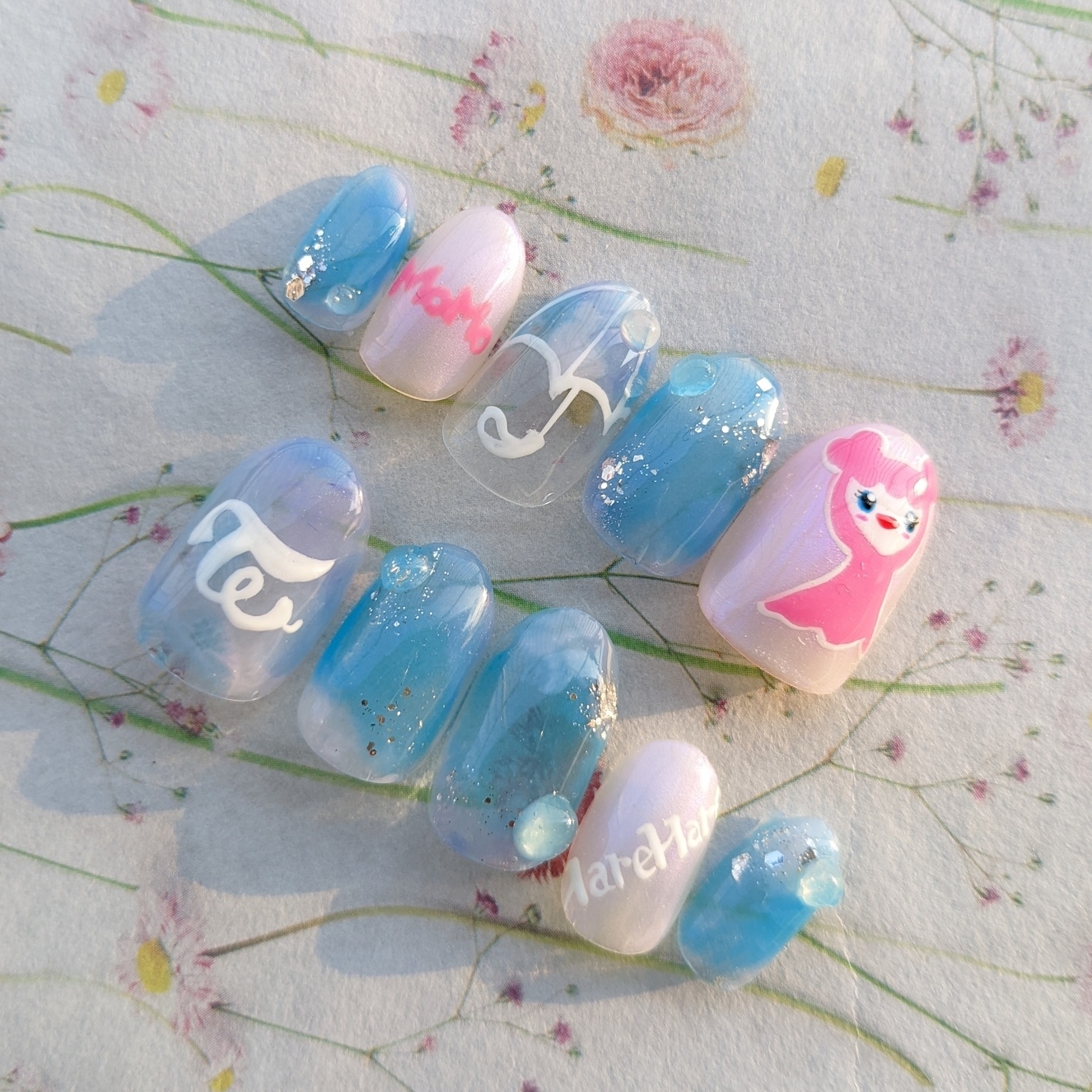 TWICE HareHare momo nail tips