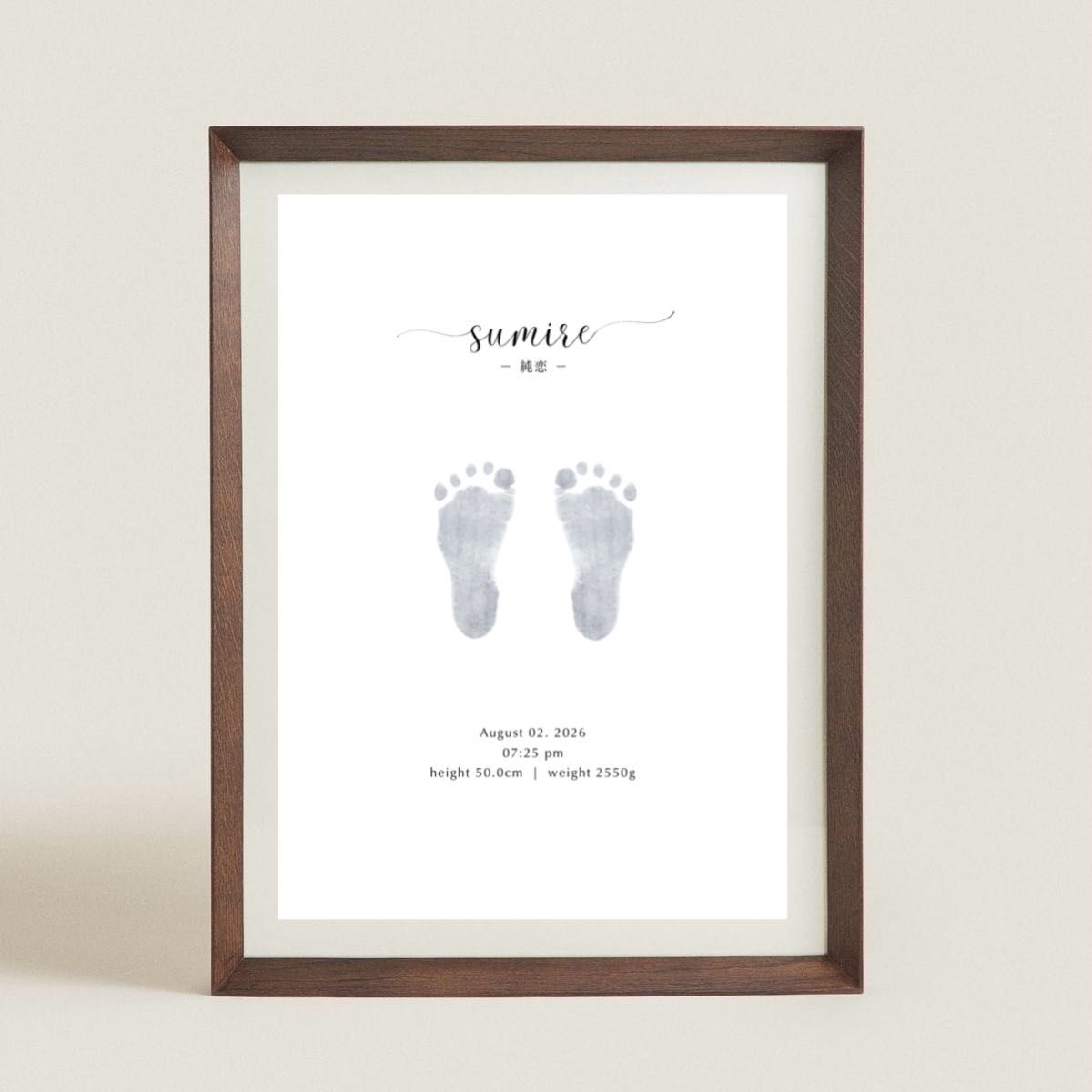 [Set of 2] Naming Book Bills Footprint Birthday One Year Old Half Birthday
