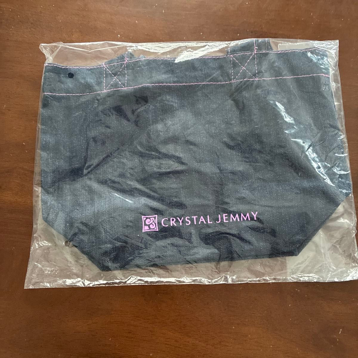 CRYSTAL JEMMY Denim Tote Bag Navy Unused