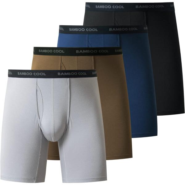 【并行进口产品】BAMBOO COOL Men's Underwear Boxer Briefs Soft Comfortable Bamboo Vis