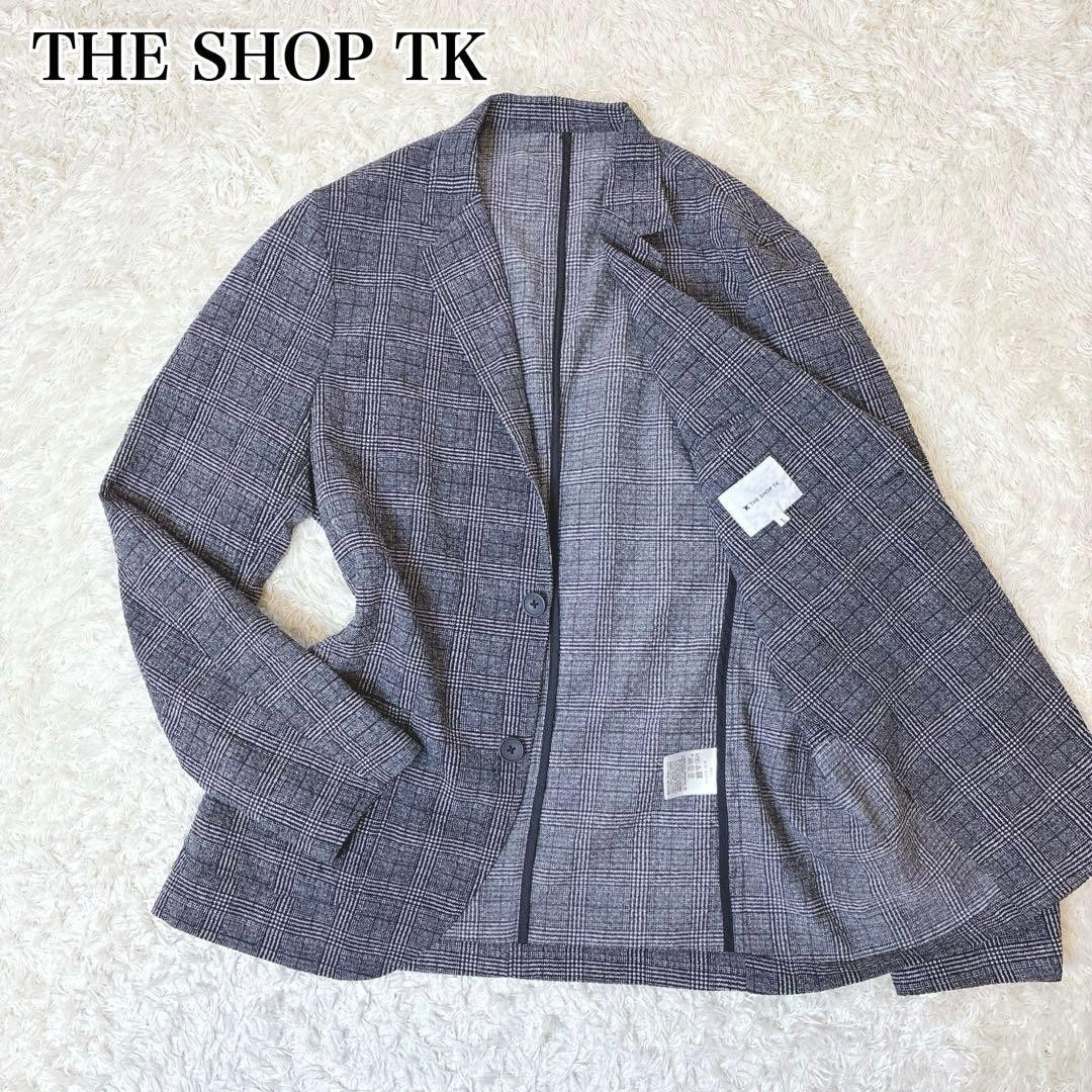 THE SHOP TK テーラードジャケット アンコン 洗える シアサッカー L