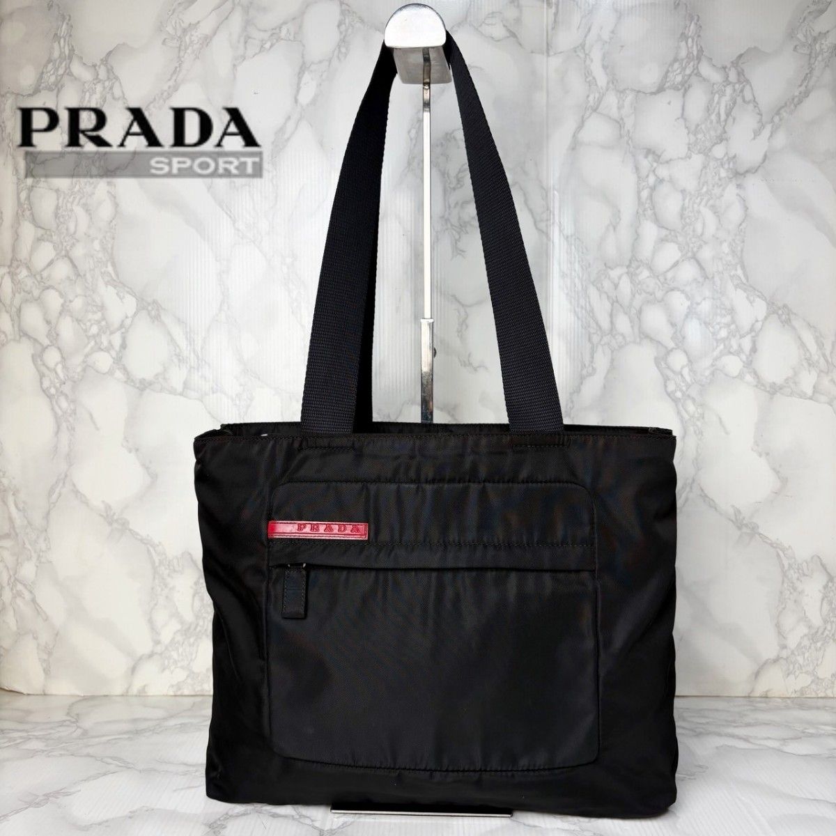 031极美品PRADASPORT普拉达运动手提包肩挂三室构造黑色