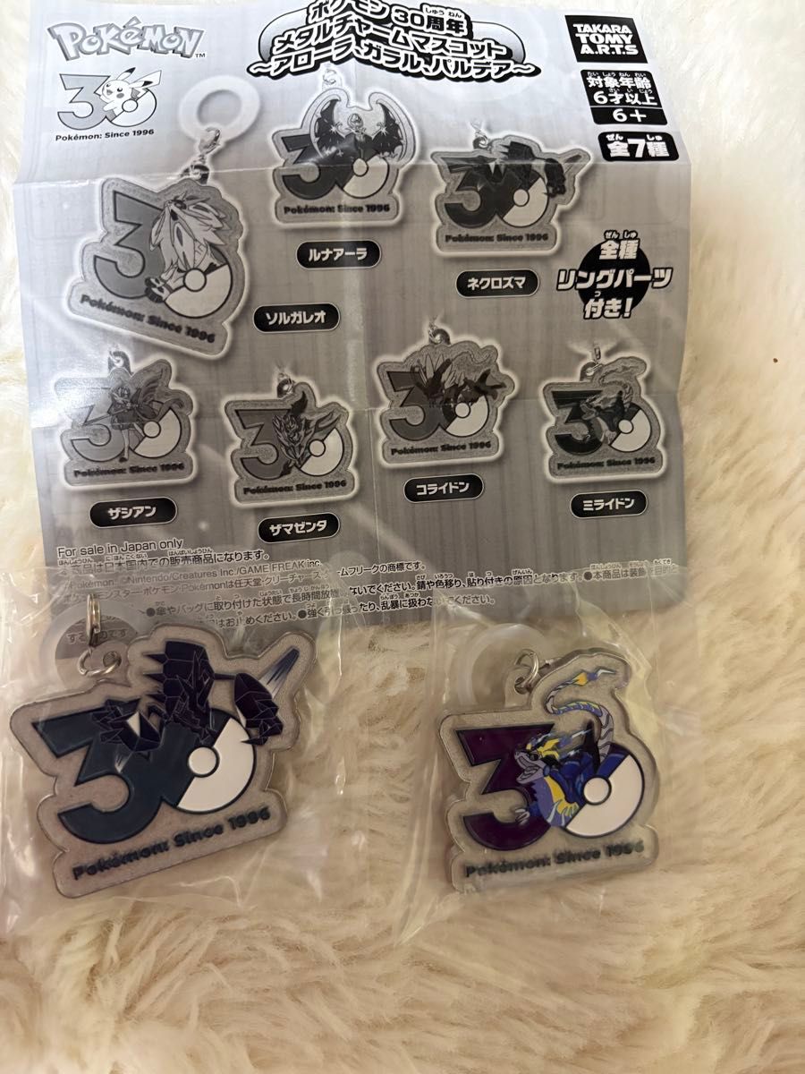 Pokémon 30th Anniversary Metal Charm Mascot 2-Piece Set
