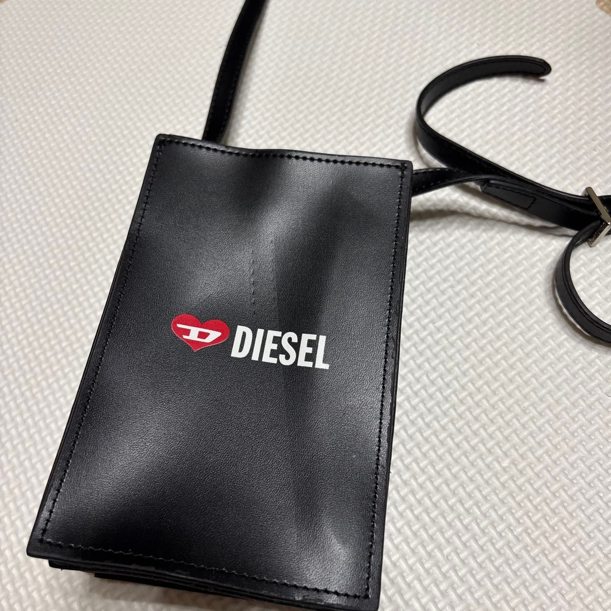 DIESEL ディーゼル スマホショルダーバッグ ブラック ロゴ入り