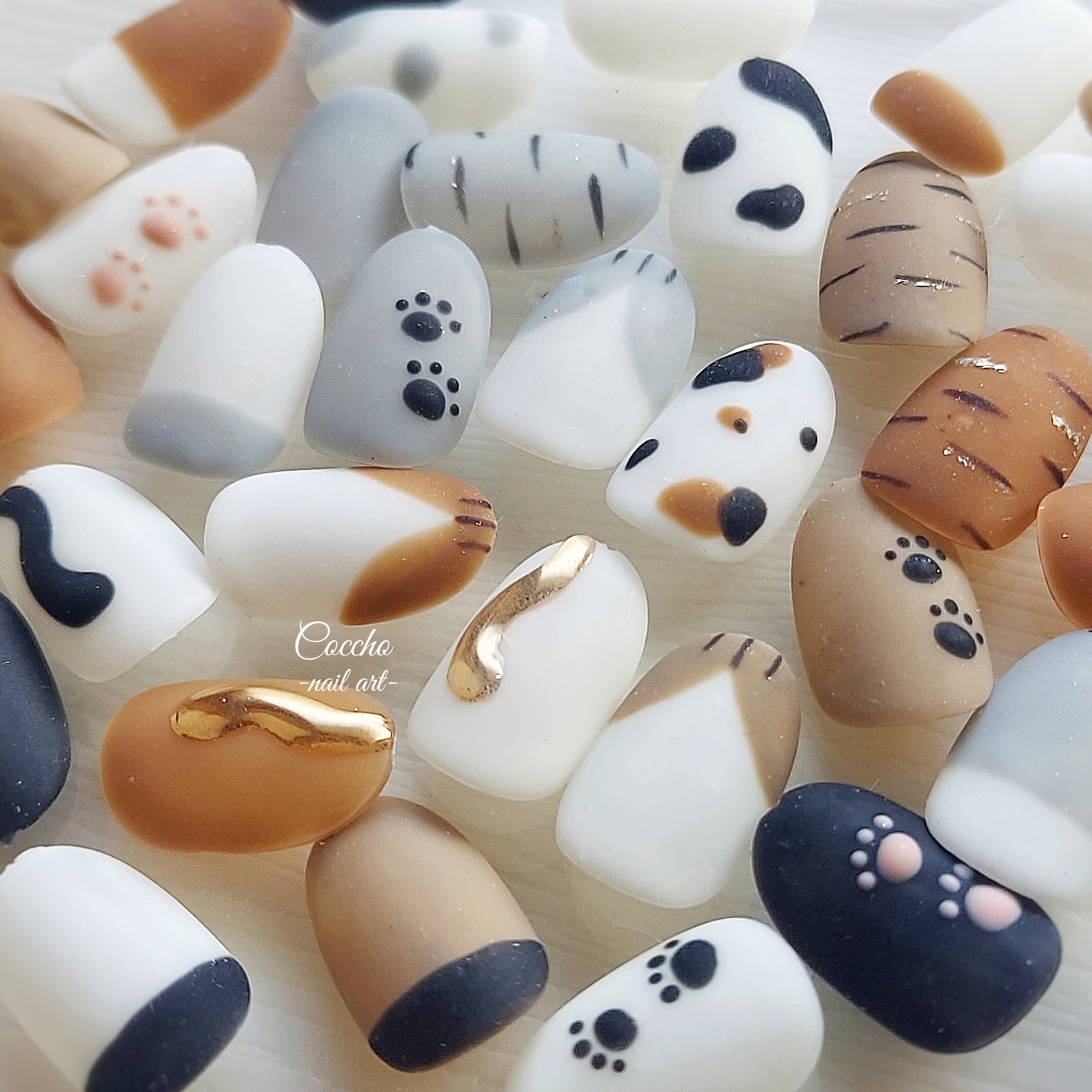 【Selectable】 No.379 Cat Nail Series / Nail Tips Gel Nail Cat Neko Tabby Cat Calico Cat Three-Colored Cat Cat's Day National Cat Day Cat Nail