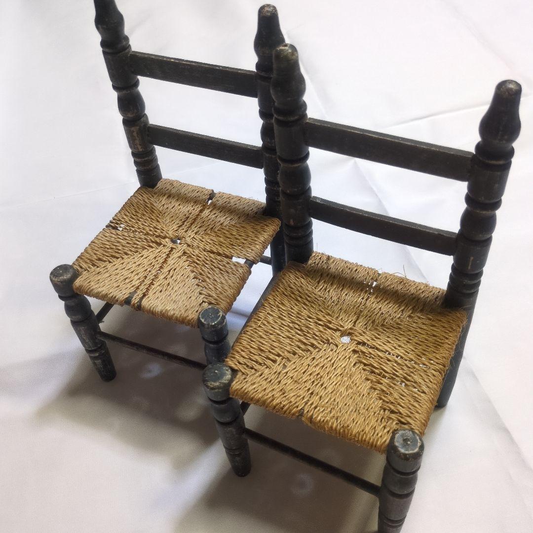 ✿Weekend Limited✿Antique Wooden Mini Chair for Interior, Doll Chair Set of 2