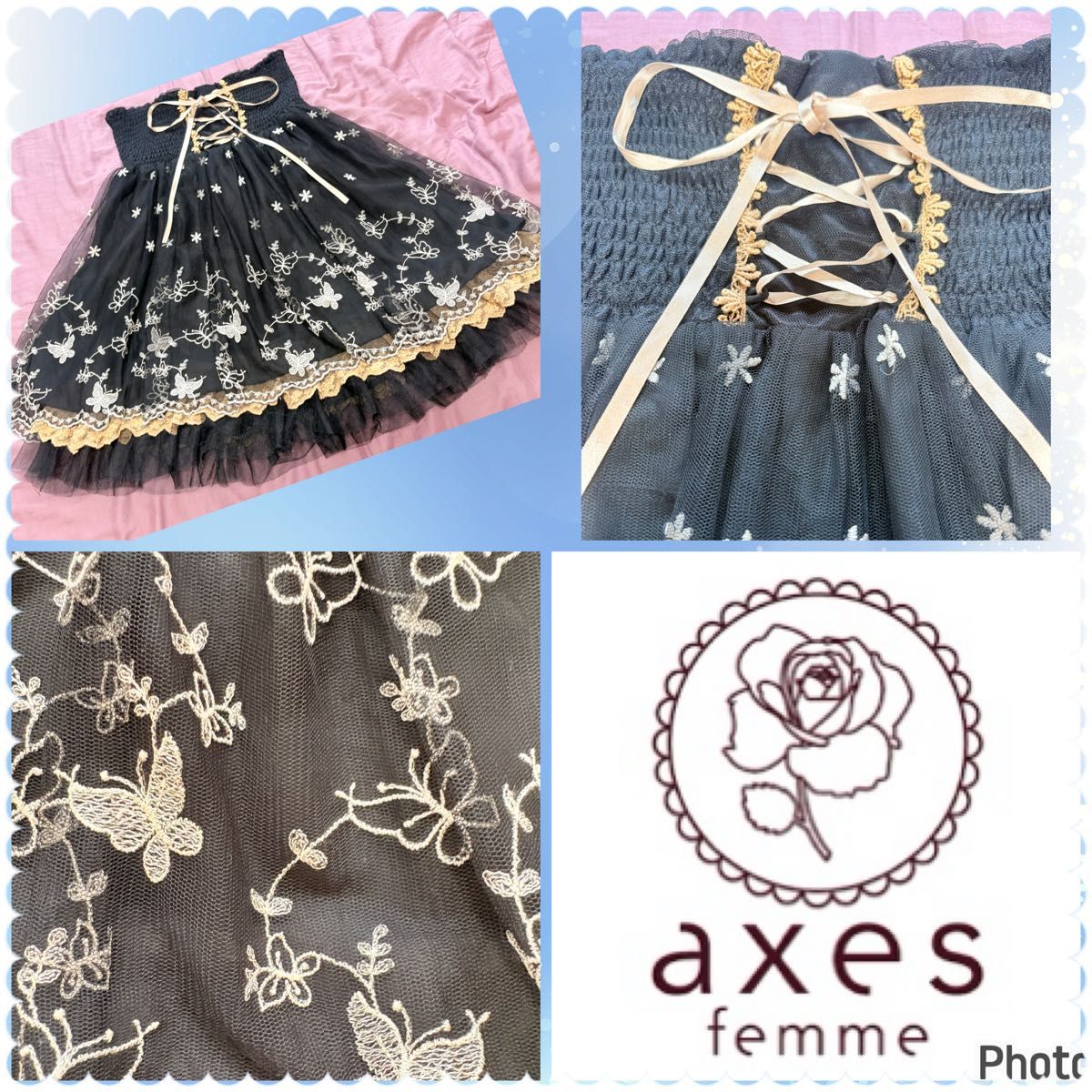 艾克西斯法姆★品相极佳★系带★蝴蝶★刺绣★蕾丝裙★森女系★萌系★公主风★仙女风★淑女风★y2k★女性化