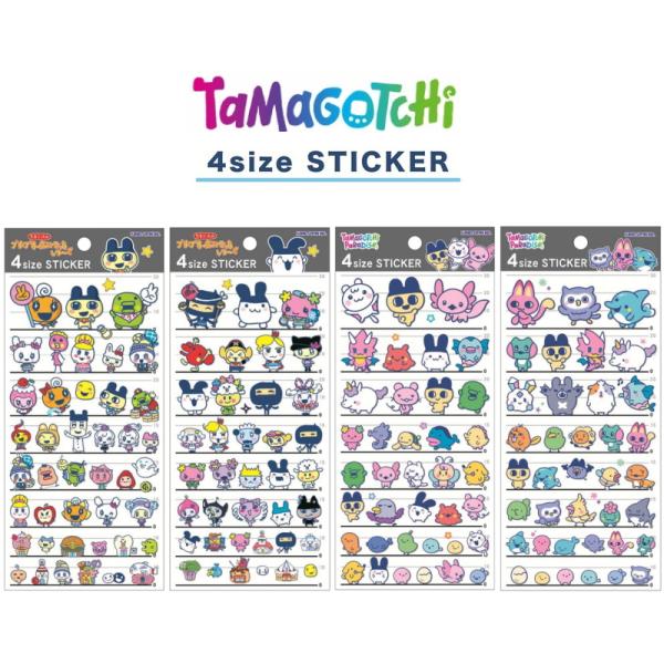 电子宠物4种尺寸贴纸 神尾日本 正品 4种尺寸贴纸 平成复古 神尾 万代 TMGC 电子宠物角色