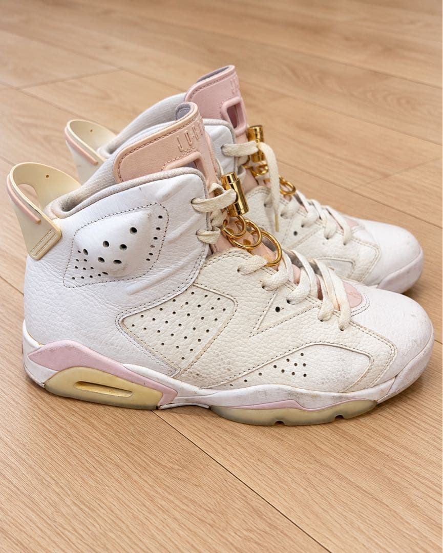 NIKE AIR JORDAN 6 gold HOOPS 27cm白色