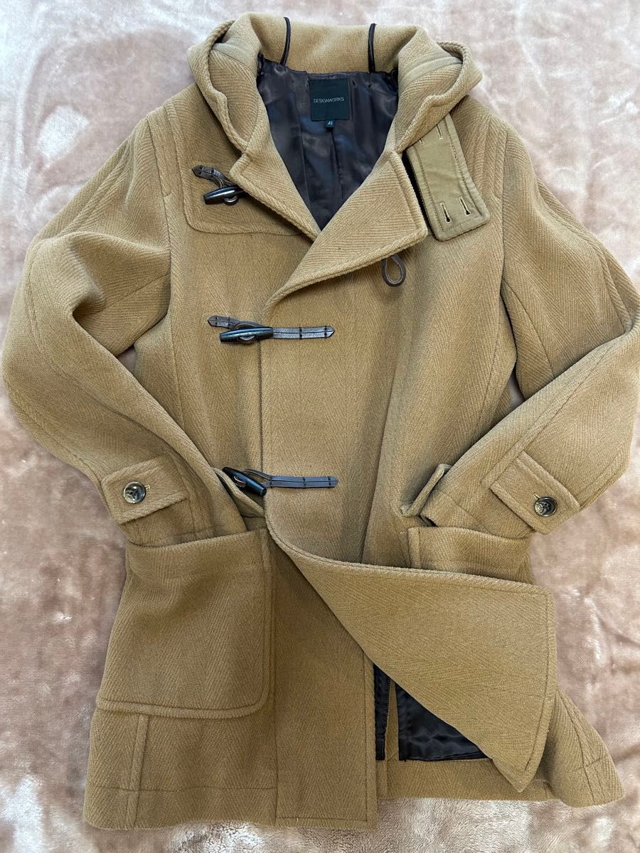 设计工坊DESIGN WORKS 驾驶夹克 羊毛大衣 外套 冬季服装 秋季服装 男士服饰 棕色 茶色 米色 驼色 毛羊毛