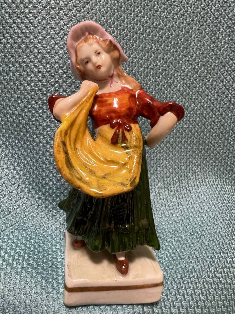 German Sitzendorf Figurine, Antique 1940s Rare Ceramic Human Figure in Good Condition