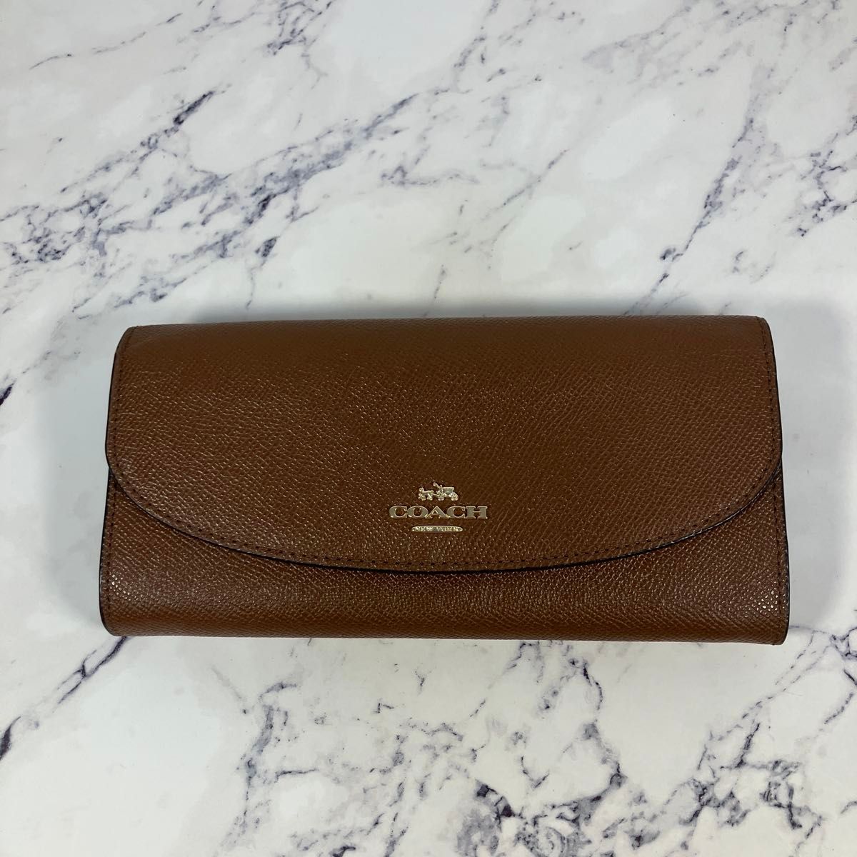 COACH Coach Head Wallet Wallet Brown Leather Good Quality