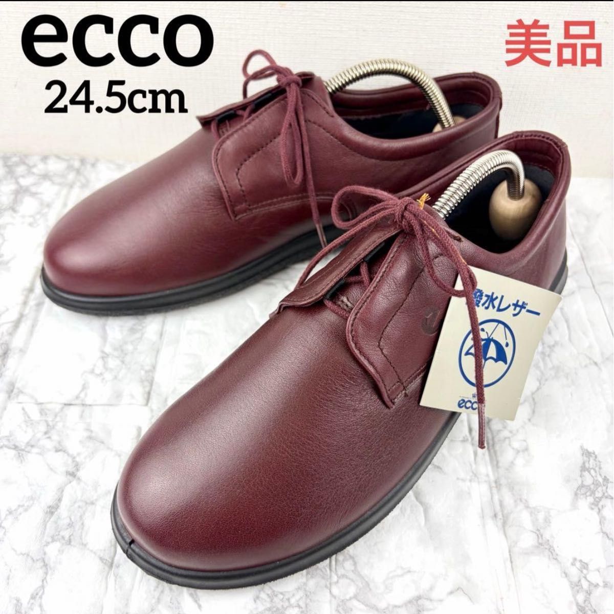 ECCO 埃科 真皮 防水皮革 舒适鞋 24.5厘米 EEE ecco 运动鞋 宽楦 步行鞋
