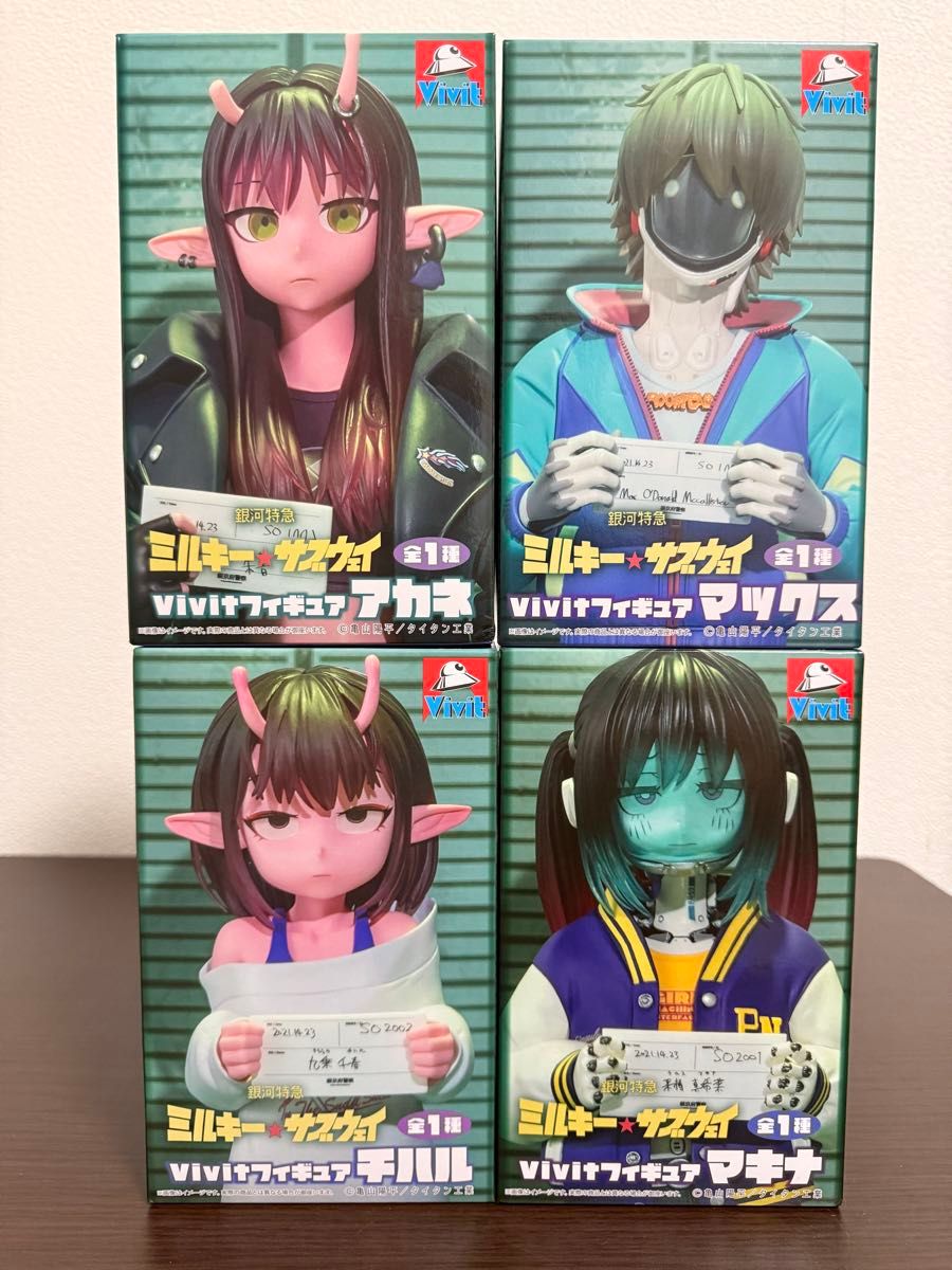 Galaxy Express Milky☆Subway Vivit Figure Set of 4 Akane Max Chiharu Makina