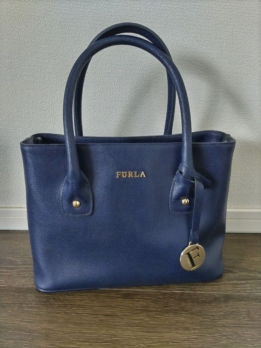 芙拉 手提包 单肩 正式 海军蓝 FURLA 真皮