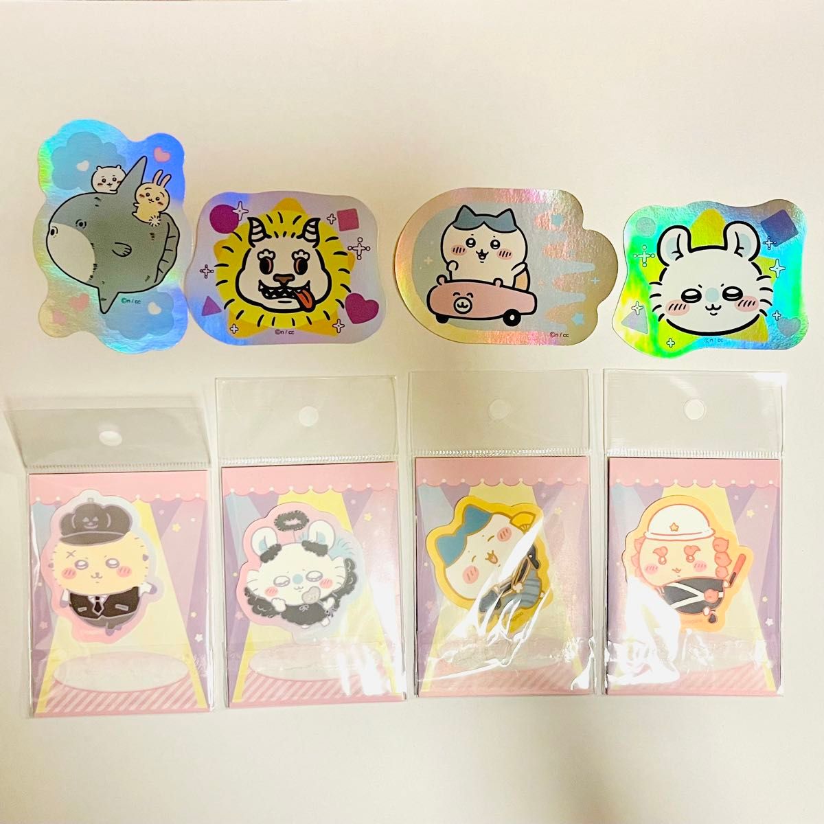 Chikawa Die-Cut Stickers, 8-Piece Set, Holographic Character Cut Stickers