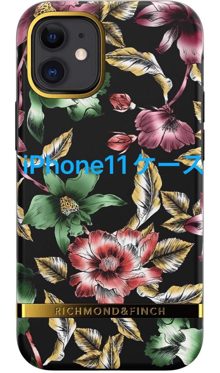 Richmond&Finch iPhone11 手机壳 花卉图案 Flower Show 黑色 防冲击 支持无线充电