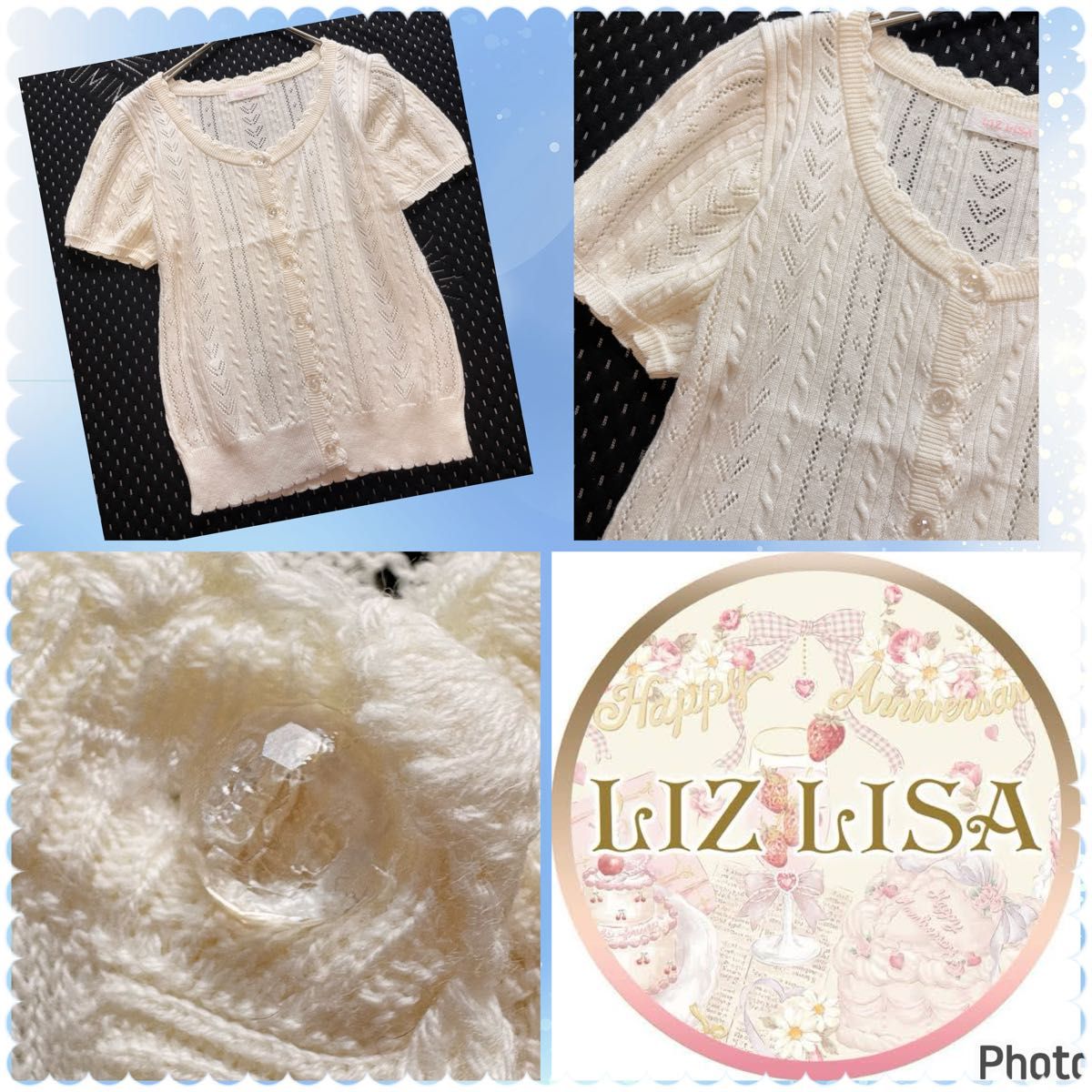 LIZLISA★全新未使用★透明纽扣★短袖开衫★洛丽塔哥特萝莉公主大小姐萌系女性化甜美风
