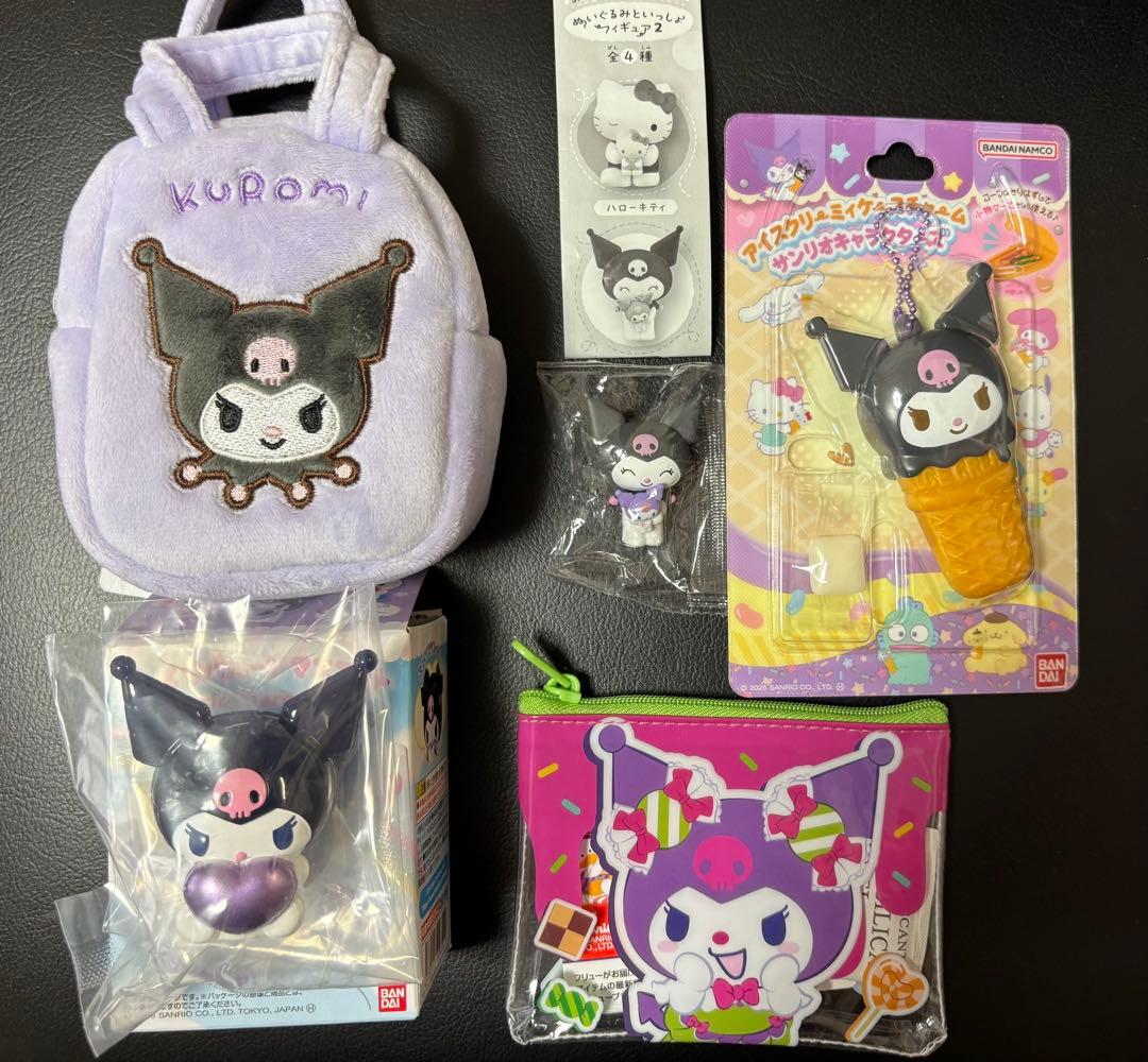 Sanrio Cromi Clear Pouch, Mini Koro Bag, and Plush Toy with 5 Figurines Set
