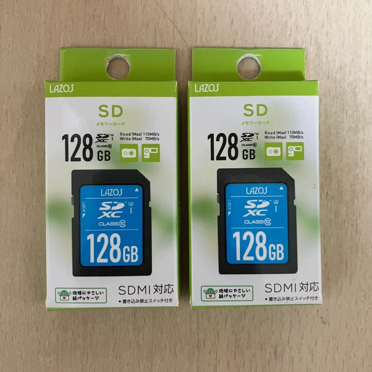 LAZOS SDXC卡 128GB Class10 2片装 SD卡