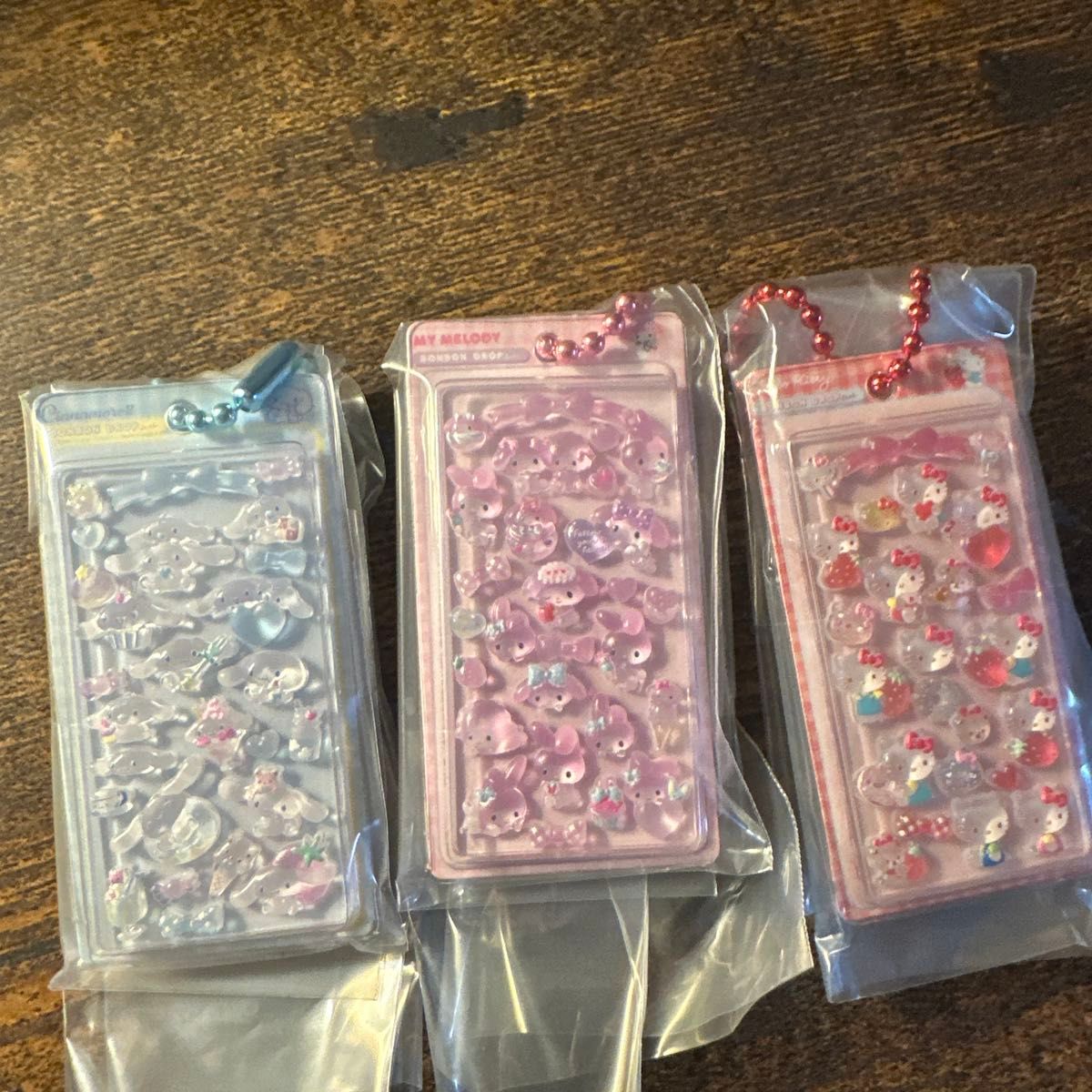 Sanrio Bonbon Drop Miniature Charm 2, 3-Piece Set: Cinnamoroll, My Melody, Hello Kitty