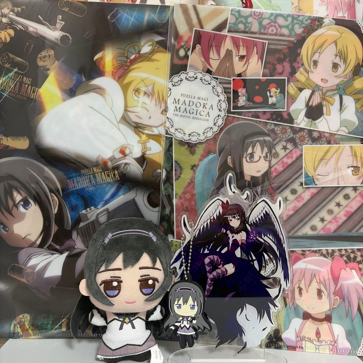 Puella Magi Madoka Magica Homura Akemi Goods Bundle Plush Acrylic Stand Clear File