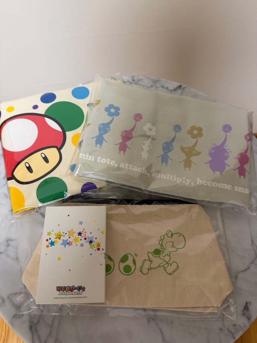 【【未开封】任天堂商品4件套!手提包2个、 零钱包、扑克牌