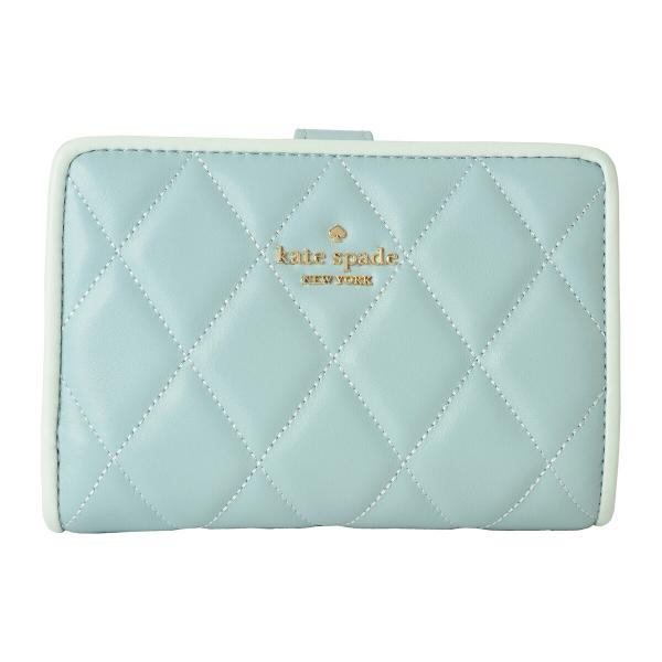 平行进口 凯特·丝蓓 两折钱包 kate spade 凯莉 KF466 300 女款 浅蓝色 水蓝色
