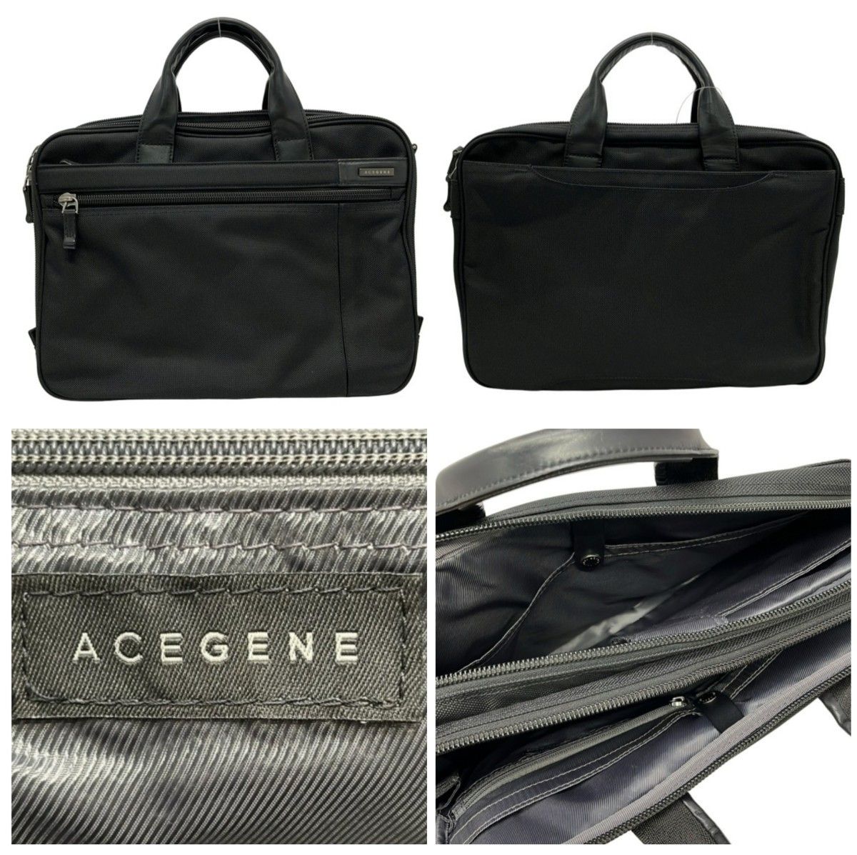 ★ACEGENE·艾斯基因·两用商务包·尼龙×皮革·黑色!