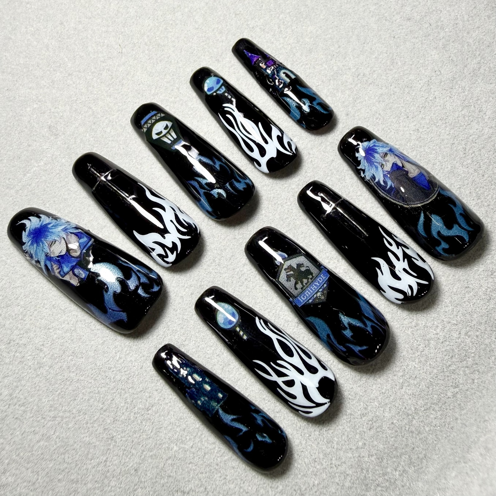 Twisted Idea Shroud Ignyhide Flames Nail Chips Chara Nails Pain Nails Mass Production Type Nail Mine-based Nail Anime Nail Nail Image