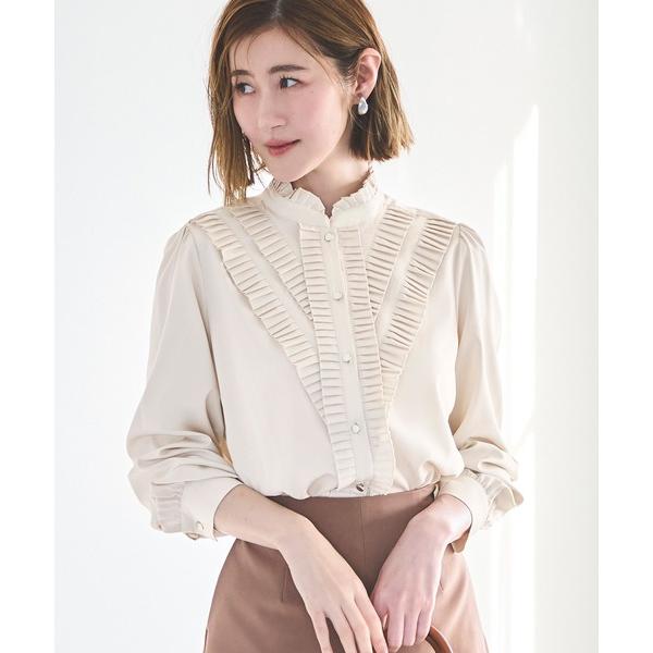 衬衫 可机洗 弹力 | 褶皱立领女士衬衫 | 修身 长袖 商务休闲 精致 优雅 纯色 华丽…