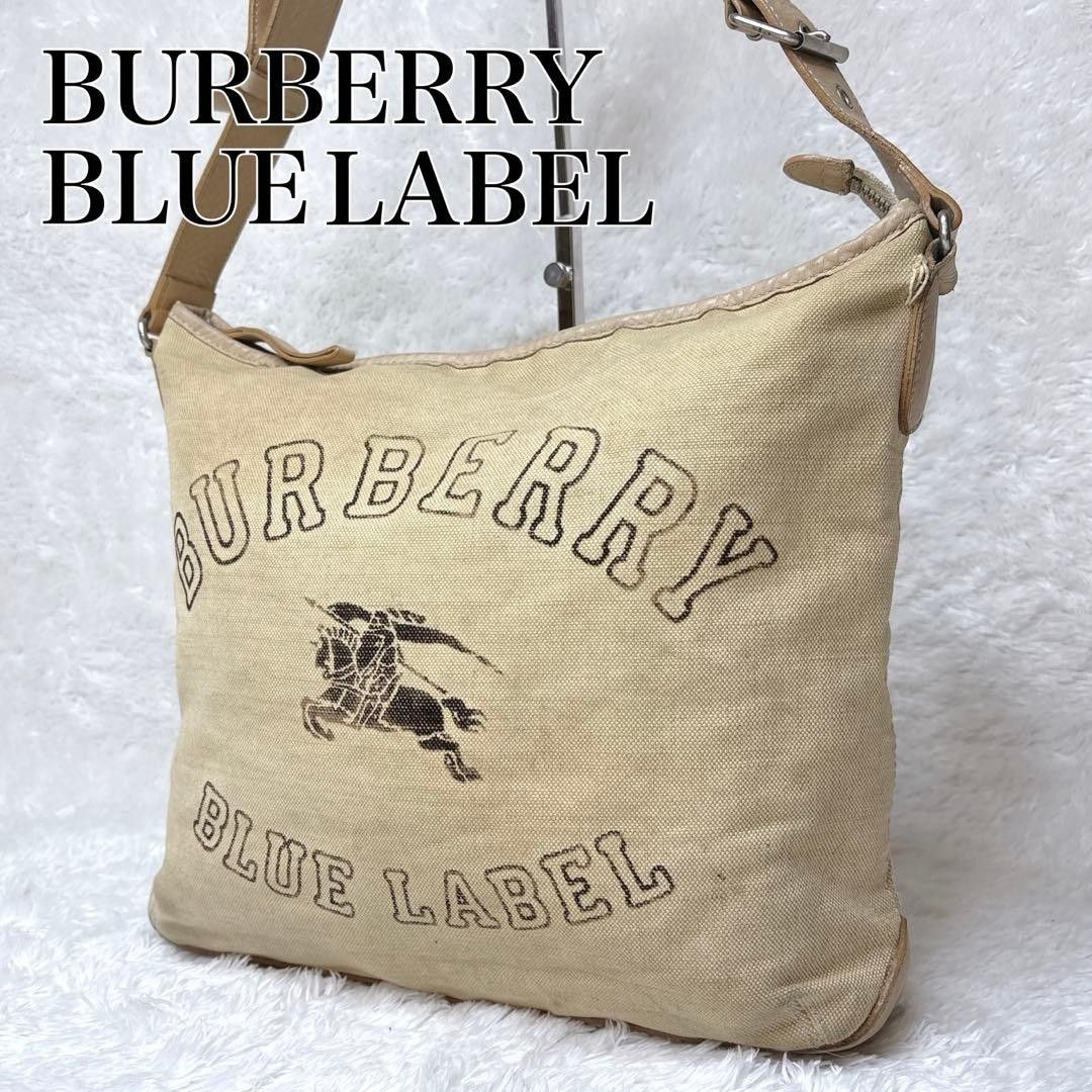 BURBERRY BLUE LABEL Shoulder Bag Deco Logo Horse Logo Burberry Blue Label Crossbody Canvas