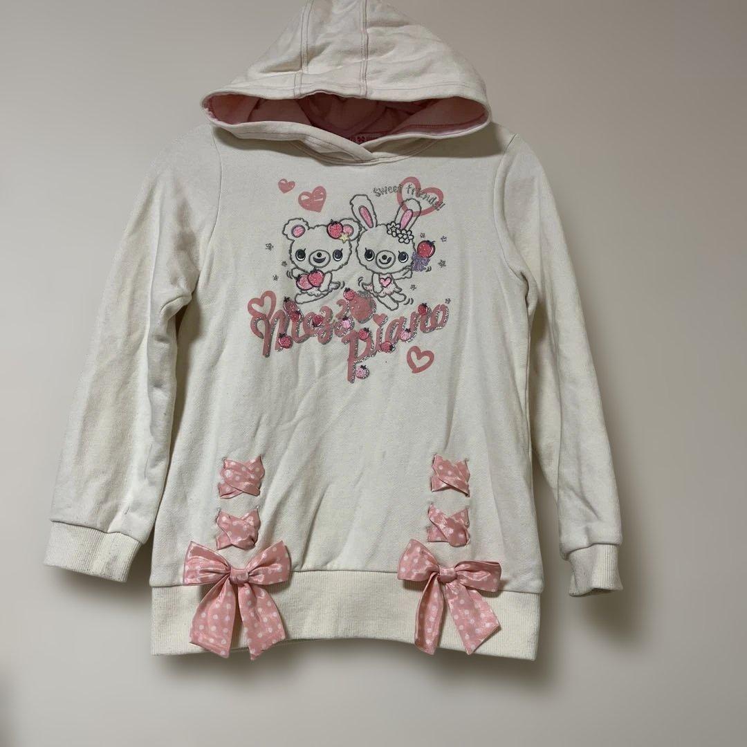 Maison Piano 130 草莓蝴蝶结连帽连衣裙