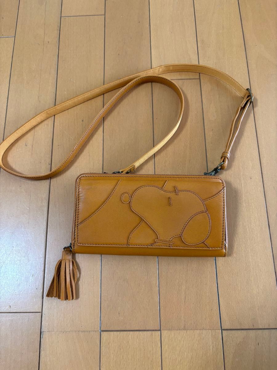 Snoopy Genuine Leather Shoulder Bag with Tassel