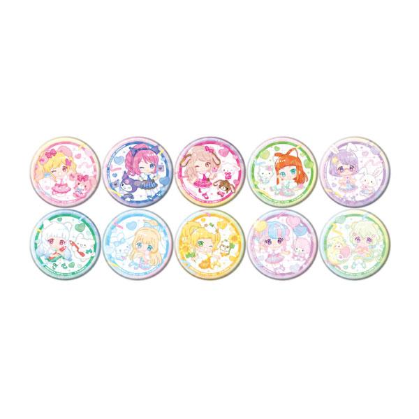 送料無料◆ホログラム缶バッジ(57mm) 「アイカツスターズ！×サンリオキャラクターズ」 04/コンプリートセット(全10種) (コラボイラスト(ミニ)) 【11月予約】