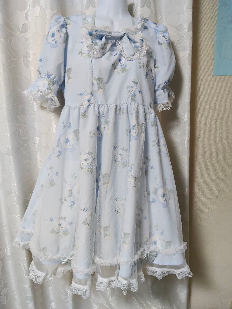 现货　まゆろん　联名　花色连衣裙　洛丽塔　甜美风　L码