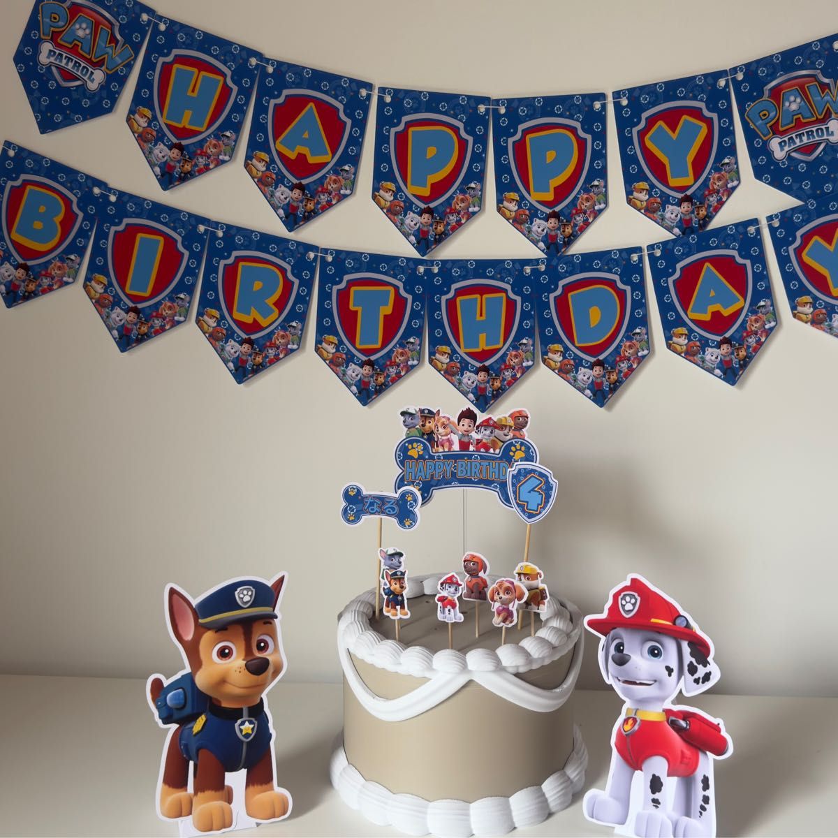PAW Patrol Birthday Decoration Set Garland Cake Topper Wall Decor Party Supplies