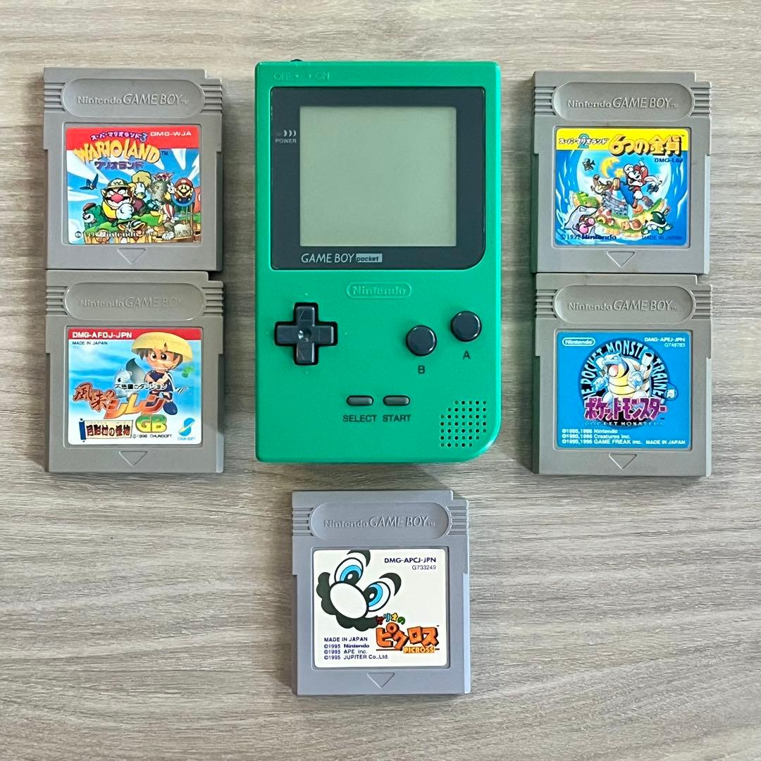 任天堂 Game Boy Pocket（绿色）主机 5款游戏套装