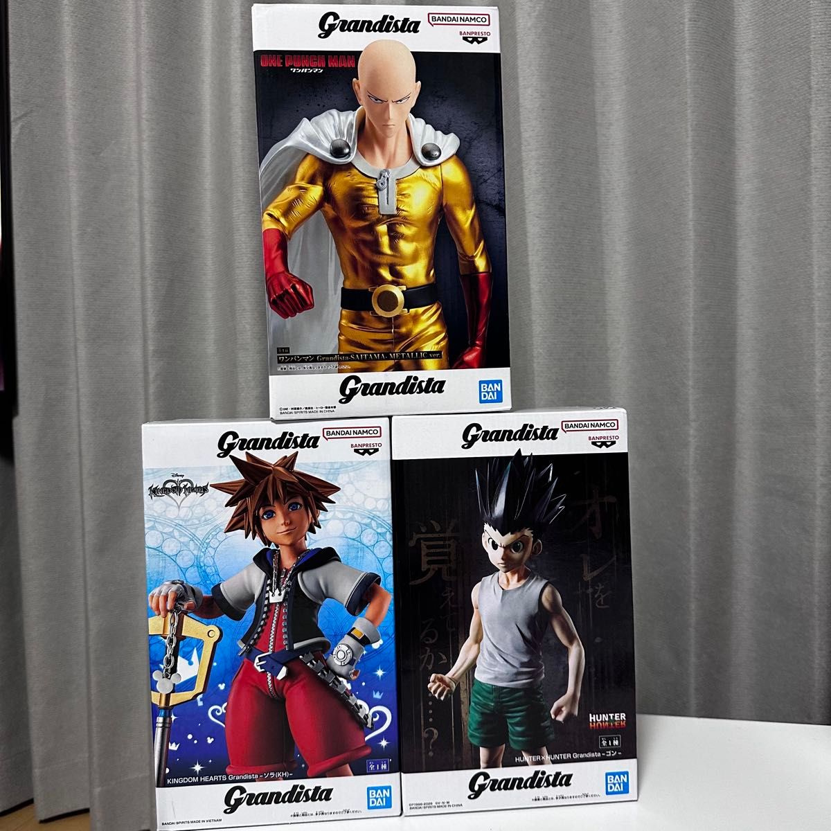 Grandista 3-Figure Set: One Punch Man Saitama, Kingdom Hearts Sora, Hunter x Hunter Gon