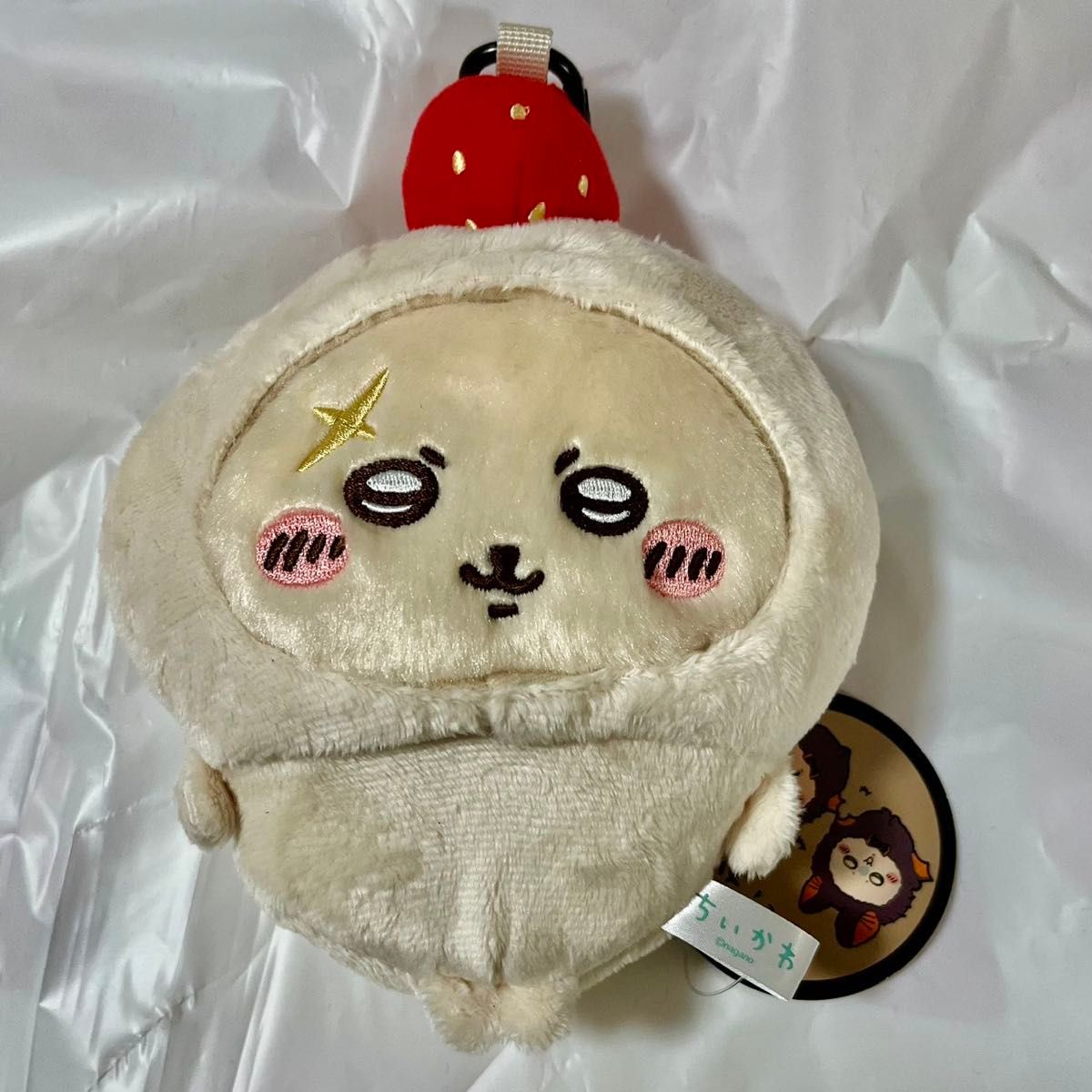Chiikawa Halloween Gachapon Pouch Raccoon Tag Included Strawberry