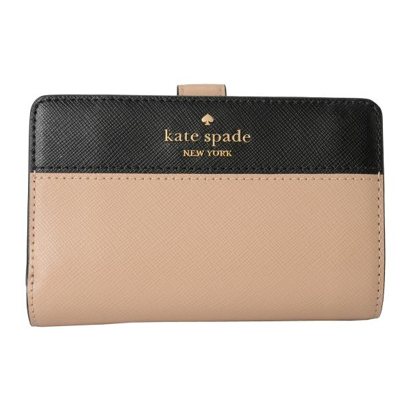 平行进口 凯特·丝蓓 两折钱包 kate spade 麦迪逊 KC511 200 女士 米色 黑色