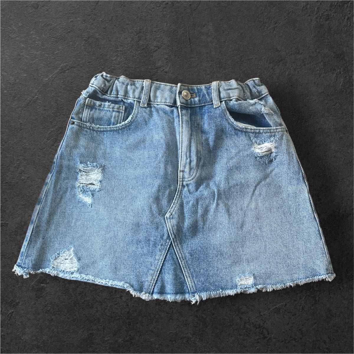 ZARA 扎拉 损旧工艺 牛仔迷你裙 蓝色 S码
