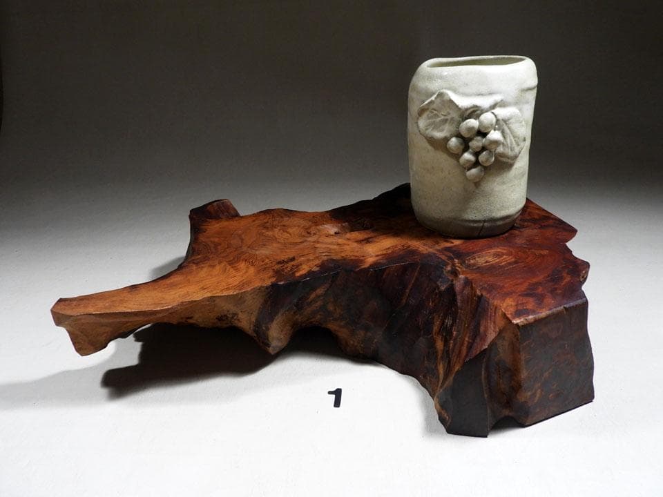 ●装饰台1 极品名贵木材 花梨木 瘤材 花台 葡萄纹 玉纹 盆景台 香炉台 华道具