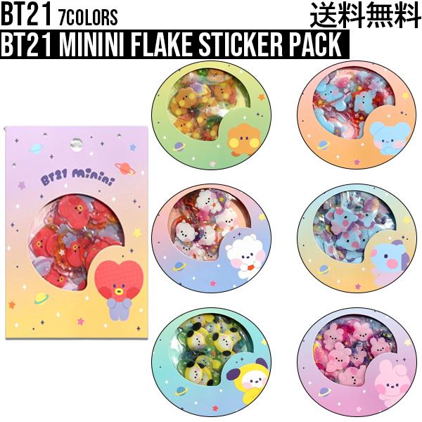 BT21 minini Flake Sticker Pack [Free Shipping] BTS Official Merchandise Mini Flake Sticker Pack Deco Sticker Phone Decoration Diary Decoration