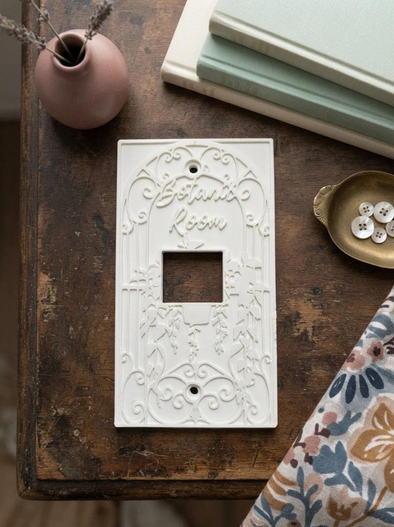 Nordic Natural Style Botanical Room Switch Cover, 1-Gang