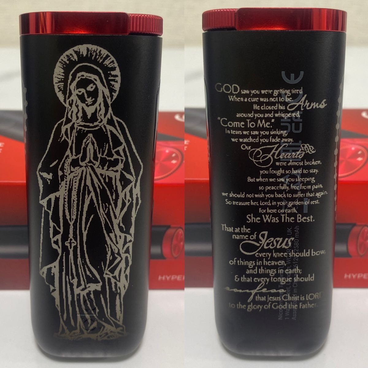 圣母玛利亚圣经加工glo hyper pro辉光超红宝石黑红黑玫瑰十字架交叉