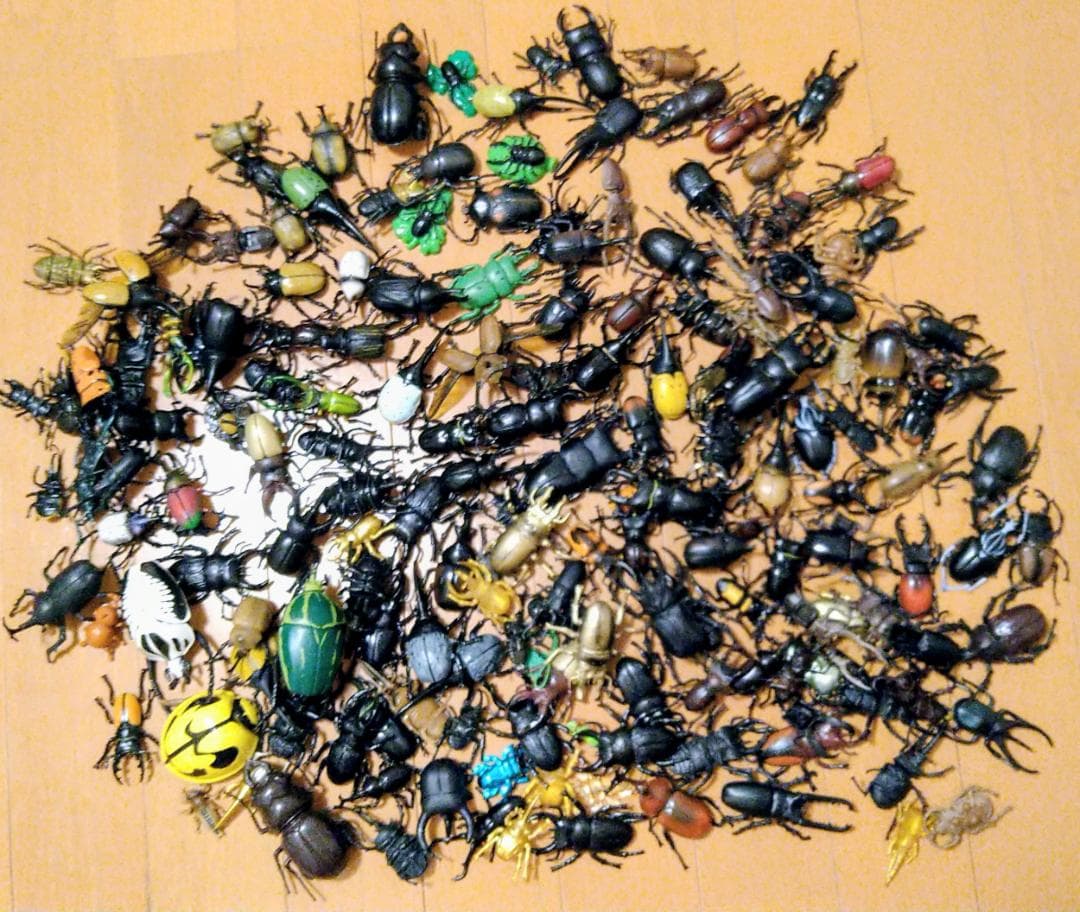 Insect Figures, 170 Pieces, Large Quantity, Rhinoceros Beetles, Stag Beetles, Hercules Beetle, Toys